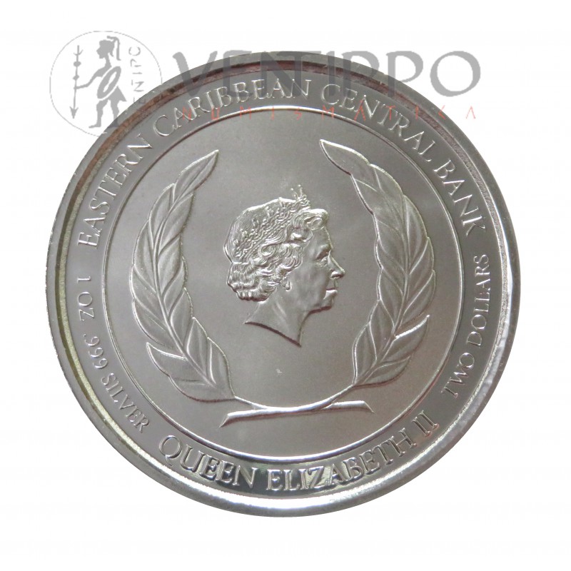 Dominica, 2 $ plata ( 1 OZ 999 mls. ) 2020, "Oriole"