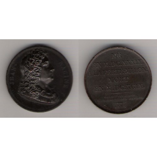 FRANCIA, ANTIGUA MEDALLA DE JEAN RACINE, 1817, FIRMADA.