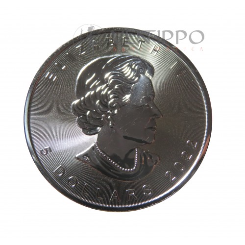 Canadá, 5 $ Plata ( 1 OZ. 999 mls. ) Hoja de Arce 2022, S/C.