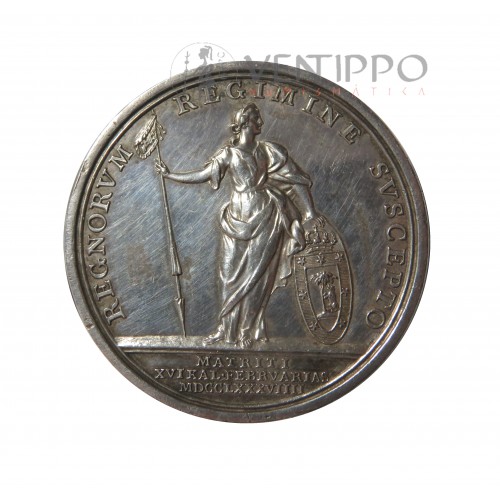 Carlos IV, Medalla Plata Proclamación en Madrid, 1789, EBC-