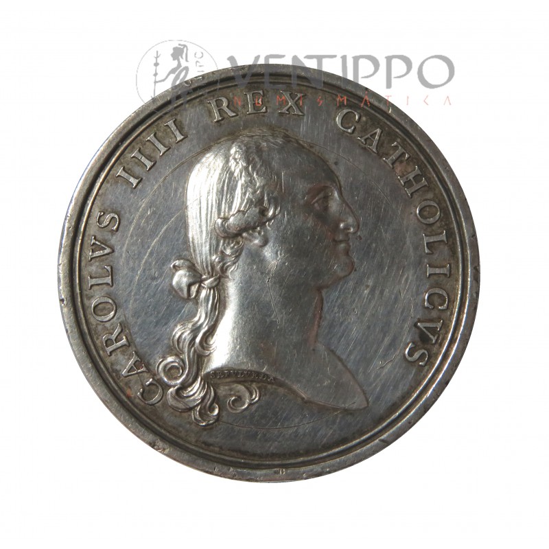 Carlos IV, Medalla Plata Proclamación en Madrid, 1789, EBC-