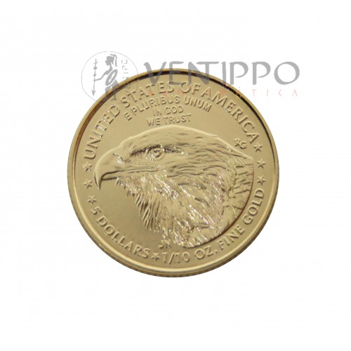 Estados Unidos, 5 $ Oro ( 1/10 OZ Oro puro), Liberty Eagle II 2022, BU