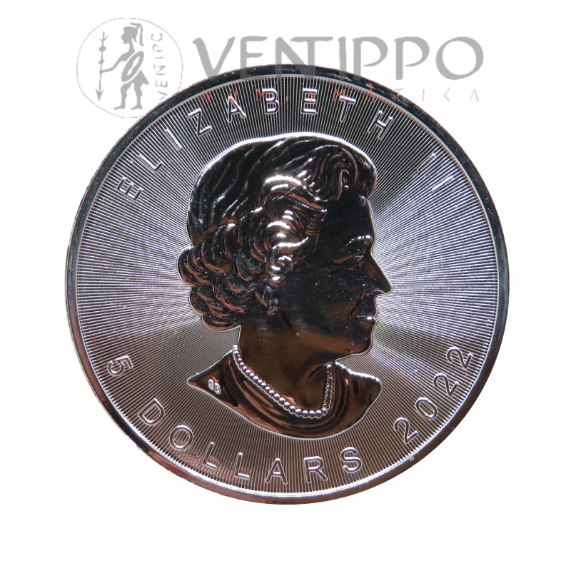 Canadá, 5 $ Plata (1 Oz. 9999 mls), Hoja de Arce/ Venus Coloreada 2022