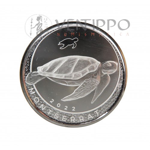 Montserrat, 2 $ Plata ( 1 OZ. 999 mls) 2022 EC8 V TORTUGA