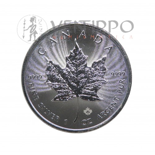 Canadá, 5 4 Plata ( 1 OZ 9999 mls. ) Hoja de Arce 2024, S/C