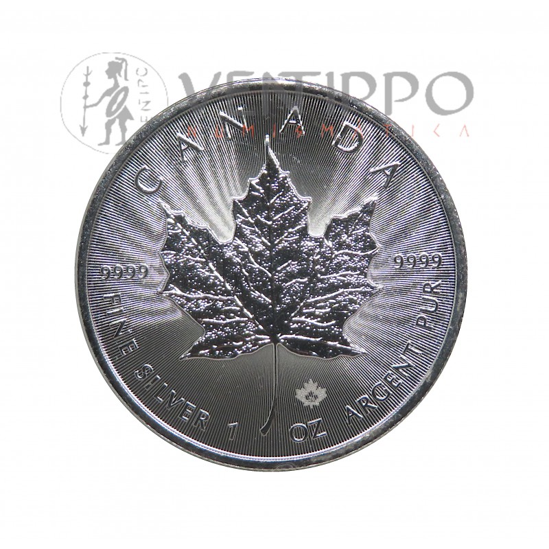 Canadá, 5 4 Plata ( 1 OZ 9999 mls. ) Hoja de Arce 2024, S/C