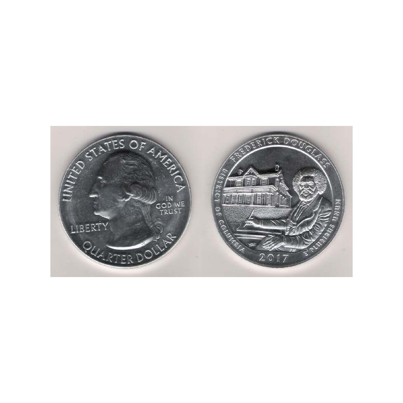 ESTADOS UNIDOS, QUARTER DOLLAR ( 5 OZ. PLATA 999 mls. ) FREDERICJ DOUGLASS