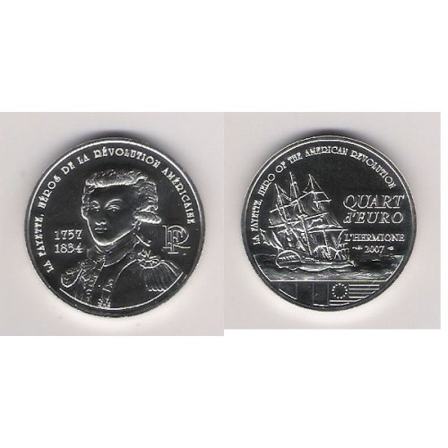 FRANCIA, 1/4 € PLATA 2007, LA FAYETTE, BU