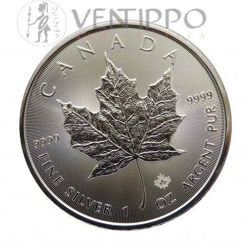 Canadá, 5 $ Plata ( 1 OZ. 9999 mls. ) Hoja de Arce 2020, S/C.